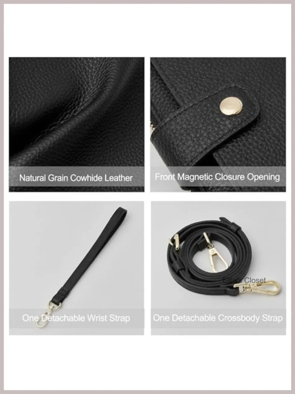 Genuine Leather Crossbody Phone Purse Wristlet Wallet with RFID Blocking